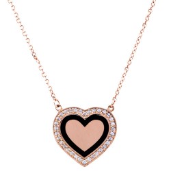 Ροζ χρυσό κολιέ καρδιά Κ14